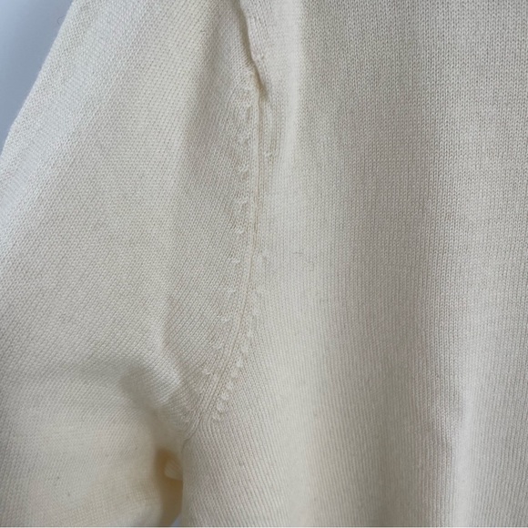 Talbots 100% Merino Wool Pullover Crew Neck Cream Burgundy Sweater Casual - Picture 6 of 11